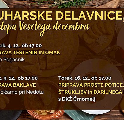 Priprava testenin in omak, kuharska delavnica