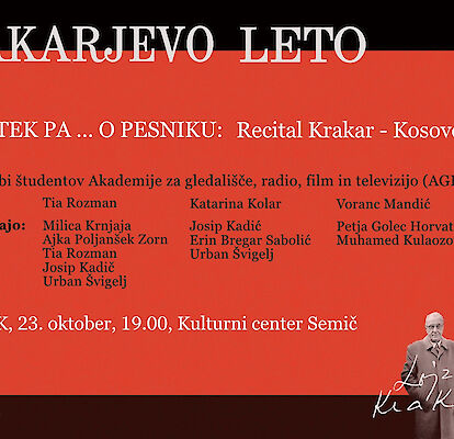 V PETEK PA…O PESNIKU: Recital Krakar – Kosovel